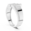 Round Cut Lab Grown Diamond Men's Architectural Equalizer Pave Statement Ring - View 9