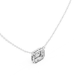 Emerald Cut Halo Pendant with Round Lab Grown Diamonds - View 9