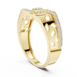 Round Cut Moissanite Diamond Men's Organic Openwork Cutout Architectural Wedding Ring - View 8