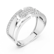 Round Cut Lab Grown Diamond Men's Center Plate Pave Gold Statement Band - View 6