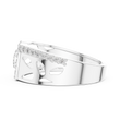 Round Cut Lab Grown Diamond Men's Openwork Floating Bridge Gold Band - View 12