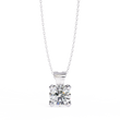 Round Lab Grown Diamond Pendant with Heavy Four Prong Double Bail Setting - View 4