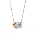 Oval Moissanite Diamond Solitaire Pendant with Four Prong Side Loops Pendant - View 6