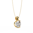 Contemporary Round Lab Grown Diamond Solitaire Partial Bezel Set Pendant - View 5