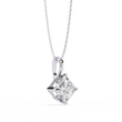 Contemporary Orientated Princess Lab Grown Diamond V Prong Pendant - View 7