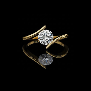 Unique Round Cut Lab Diamond Bypass Band Solitaire Ring