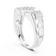 Round Cut Lab Grown Diamond Men's Architectural Vertical Pave Pillar Wedding Ring - View 9