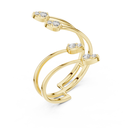 Round Lab Diamond Wrap Promise Ring - View 2