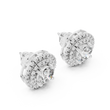 Tiered Double Halo Round Moissanite Diamond Stud Earrings - View 6