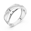 Round Cut Lab Grown Diamond Men's Unique Architectural Bypass Engagement Ring - View 6