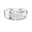 Round Cut Moissanite Diamond Men's Modern Split Link Pave Gold Engagement Ring - View 3