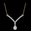 V Curved Chevron Pear Lab Grown Diamond Drop Necklace