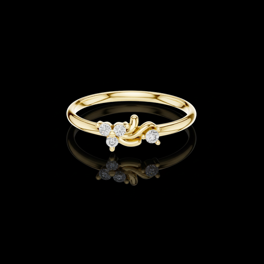 Round Moissanite Diamond Open Twist Cluster Ring