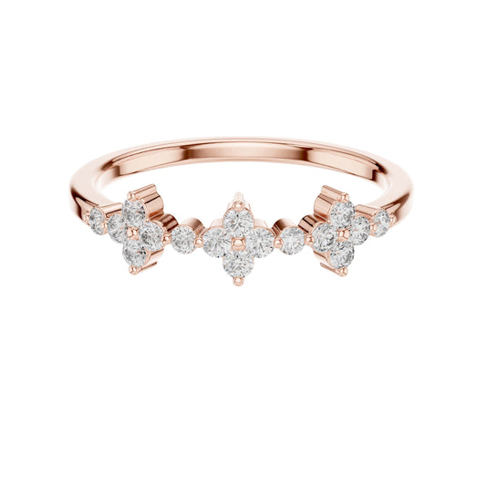 Floral Moissanite Diamond Band Ring for Women - View 2