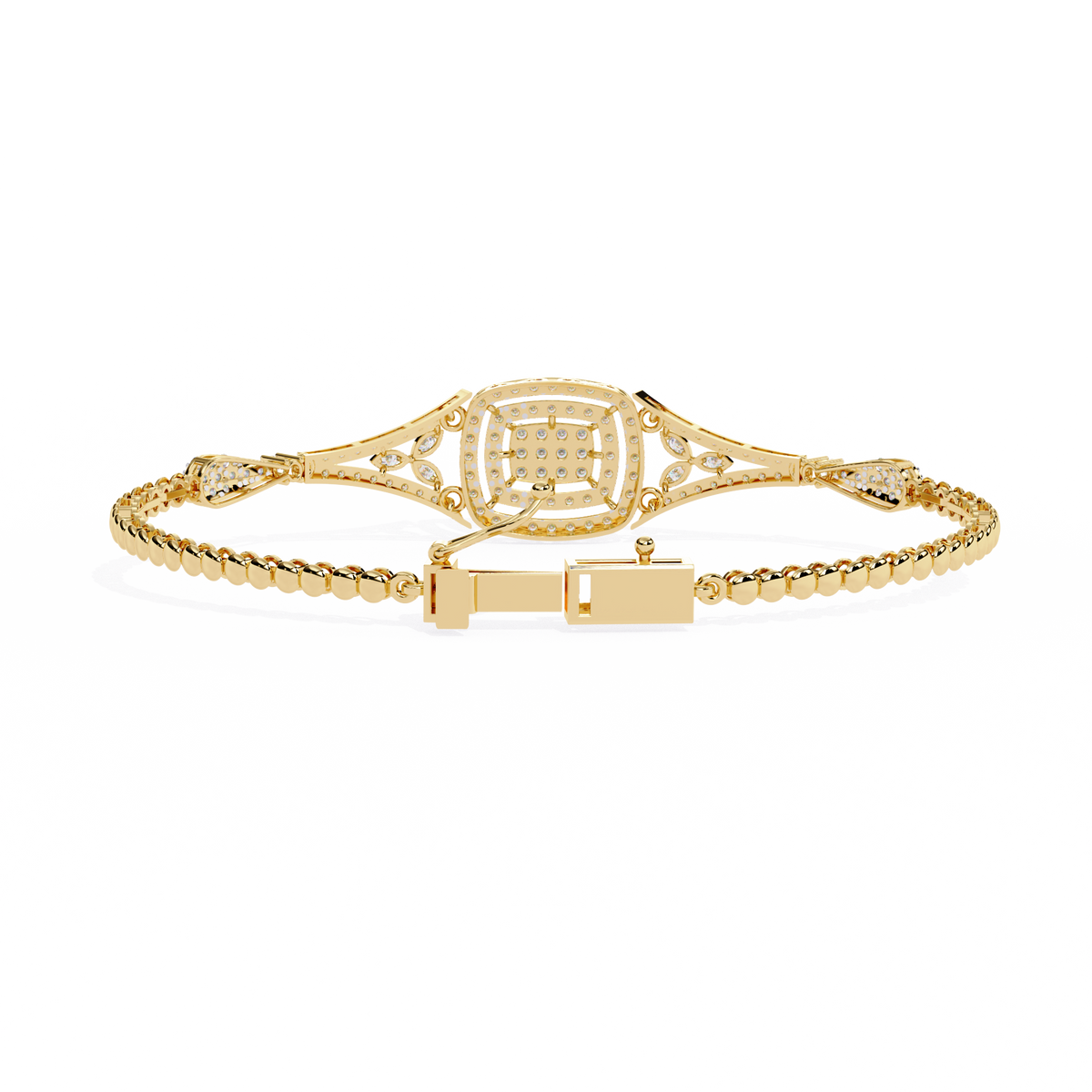 Vintage Style Round Lab Diamond Bangle Bracelet - View 5
