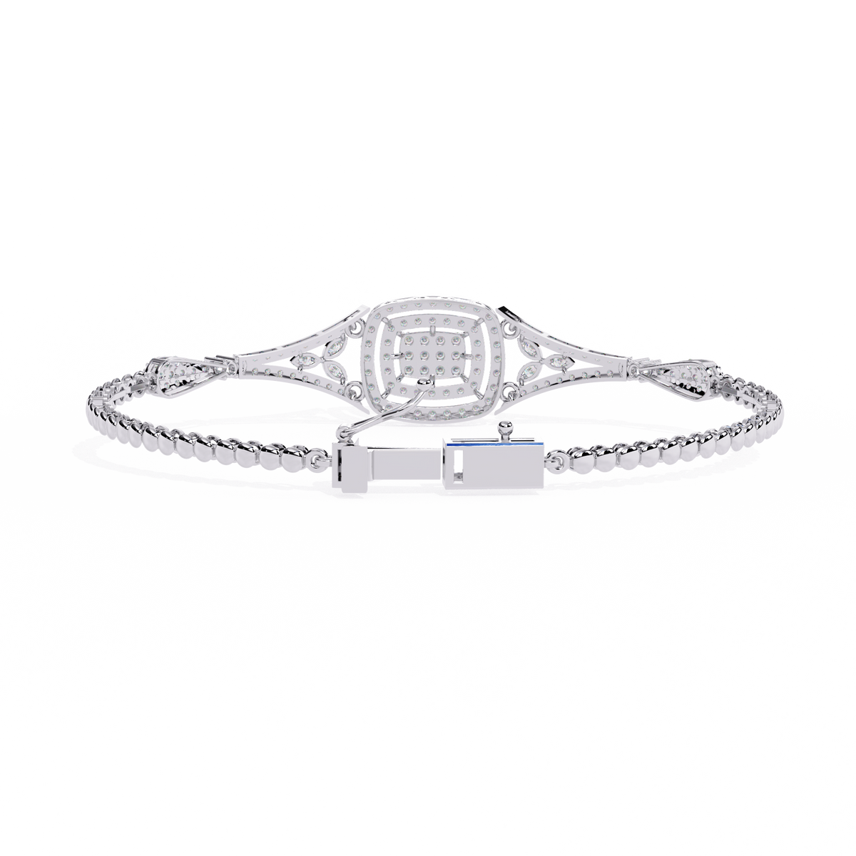 Vintage Style Round Lab Diamond Bangle Bracelet - View 7