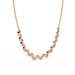 Curved Wave Bar Moissanite Diamond Pave Necklace - View 3