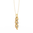 Three Stone Twist Moissanite Diamond Pendant Necklace - View 8