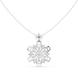 Round Lab Grown Diamond Snowflake Floral Pendant Necklace - View 3