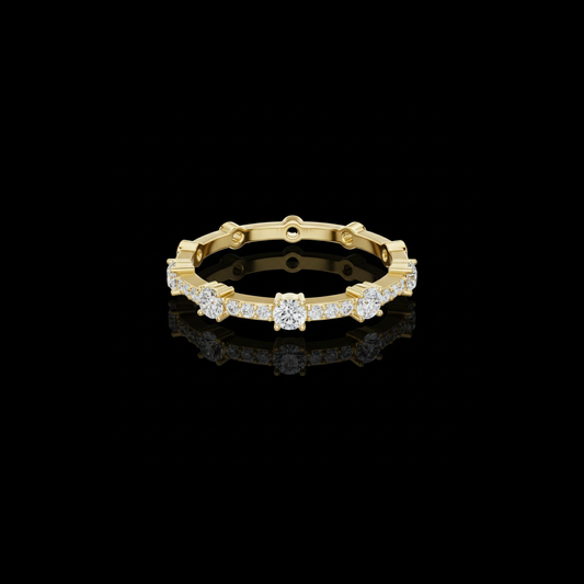 Round Lab Diamond Station Eternity Band