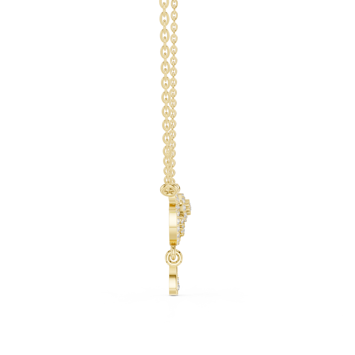 Symmetrical Half Circle Statement Charm Featuring Round Lab Grown Diamond - View 4