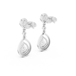 Interlinked Pear Cut Moissanite Diamond Floating Halo Drop Earring - View 9