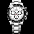 White Dial Chronograph Stainless Steel Ceramic Bezel Luxury Watch