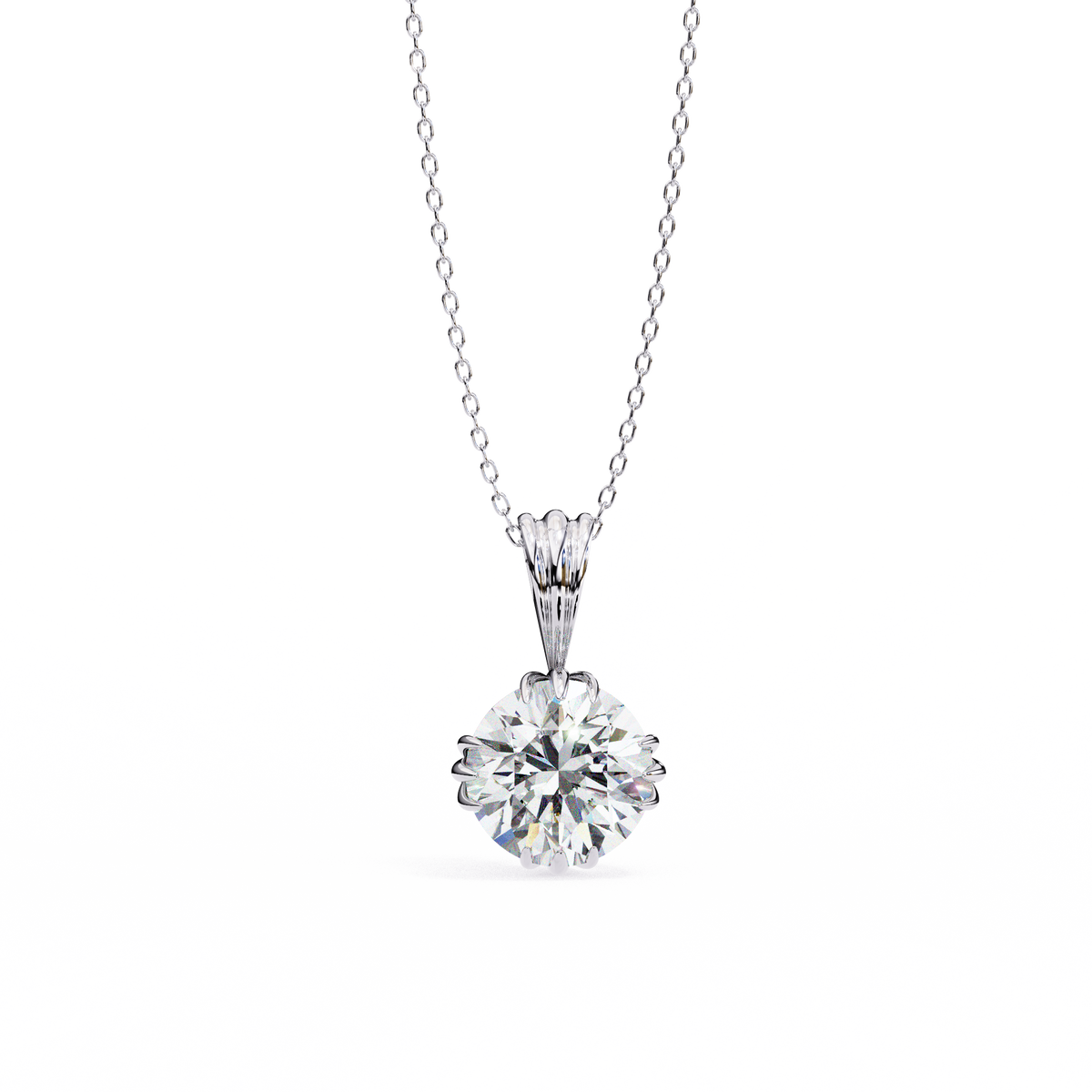 Circular Silhouette Charm Pendant Center Round Lab Grown Diamond - View 4