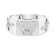 Round Cut Moissanite Diamond Men's Modern Openwork Orbital Cutout Engagement Ring - View 3
