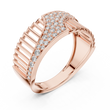 Round Cut Moissanite Diamond Men's Vertical Pillar Cage Pave Statement Ring - View 5