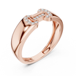 Round Cut Moissanite Diamond Men's Equestrian Openwork Link Wedding Band - View 5