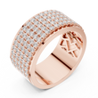 Round Cut Lab Grown Diamond Men's Multi Row Grid Pave Iced Out Statement Ring - View 5