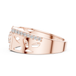 Round Cut Lab Grown Diamond Men's Openwork Floating Bridge Gold Band - View 11