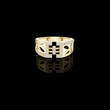 Round Cut Lab Grown Diamond Men's Openwork Floating Bridge Gold Band