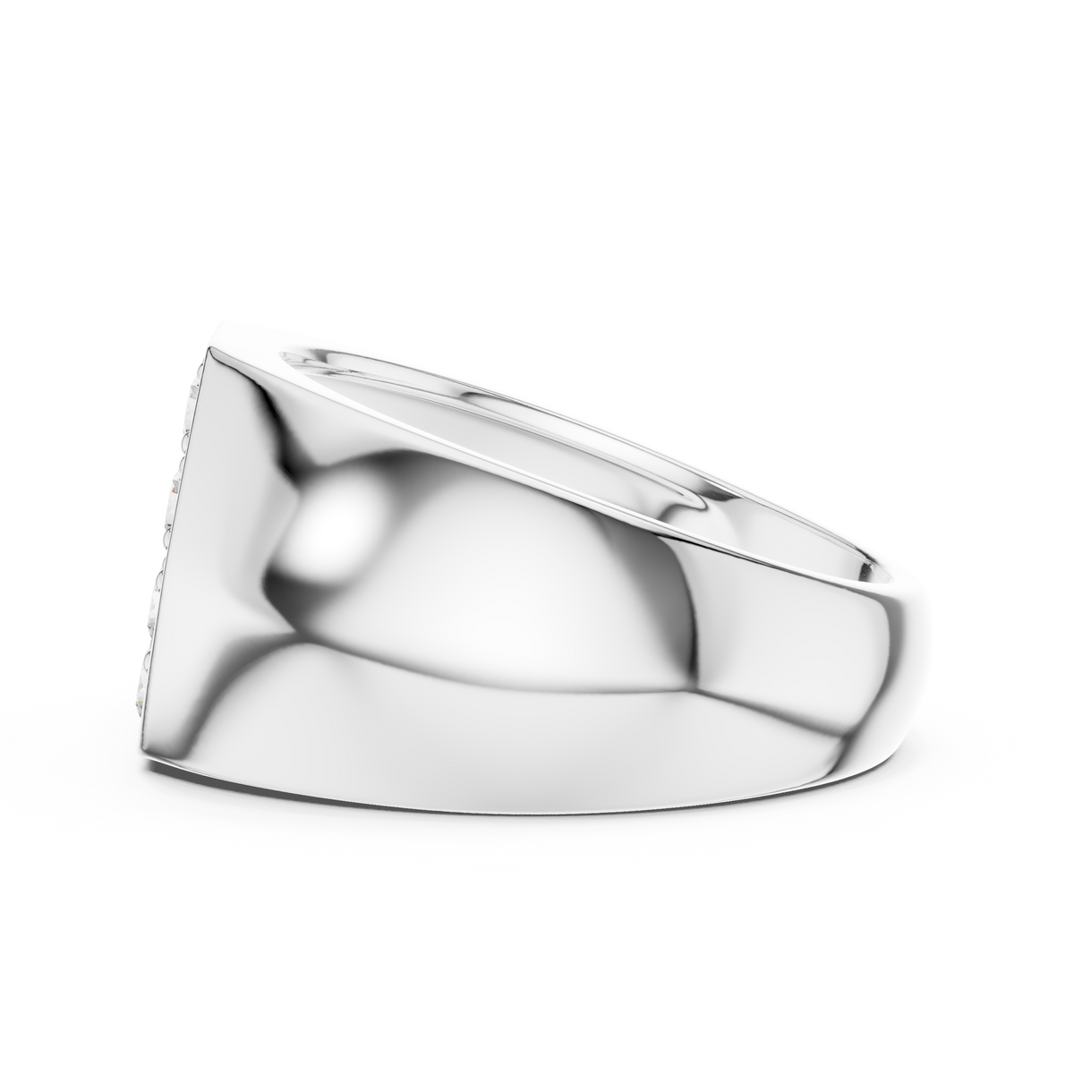 Round Cut Moissanite Diamond Men's Modern Geometric Cluster Wedding Band - View 10