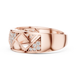 Round Cut Moissanite Diamond Men's Triangular Pave Pattern Statement Ring - View 11