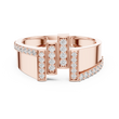 Round Cut Moissanite Diamond Men's Architectural Equalizer Pave Statement Ring - View 2