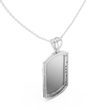 Round Moissanite Diamond Cross Tag Pendant with Enamel Border - View 9
