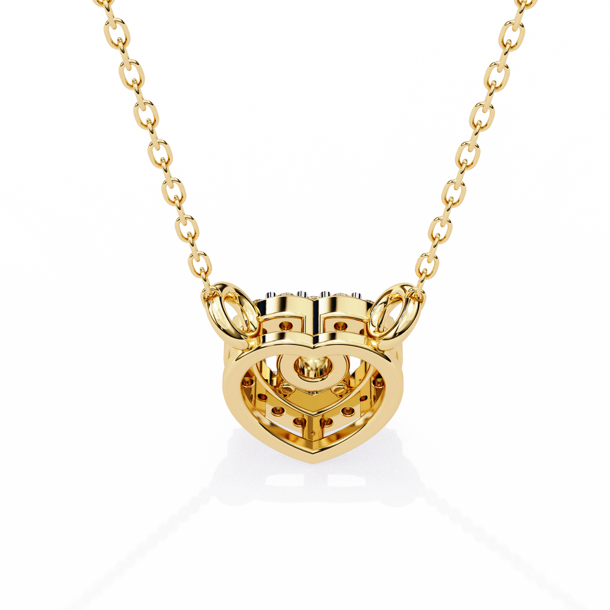 Heart Shape Halo Pendant with Round Lab Grown Diamond - View 10