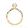 Round Cut Triple Pave Moissanite Diamond Solitaire Engagement Ring - View 5