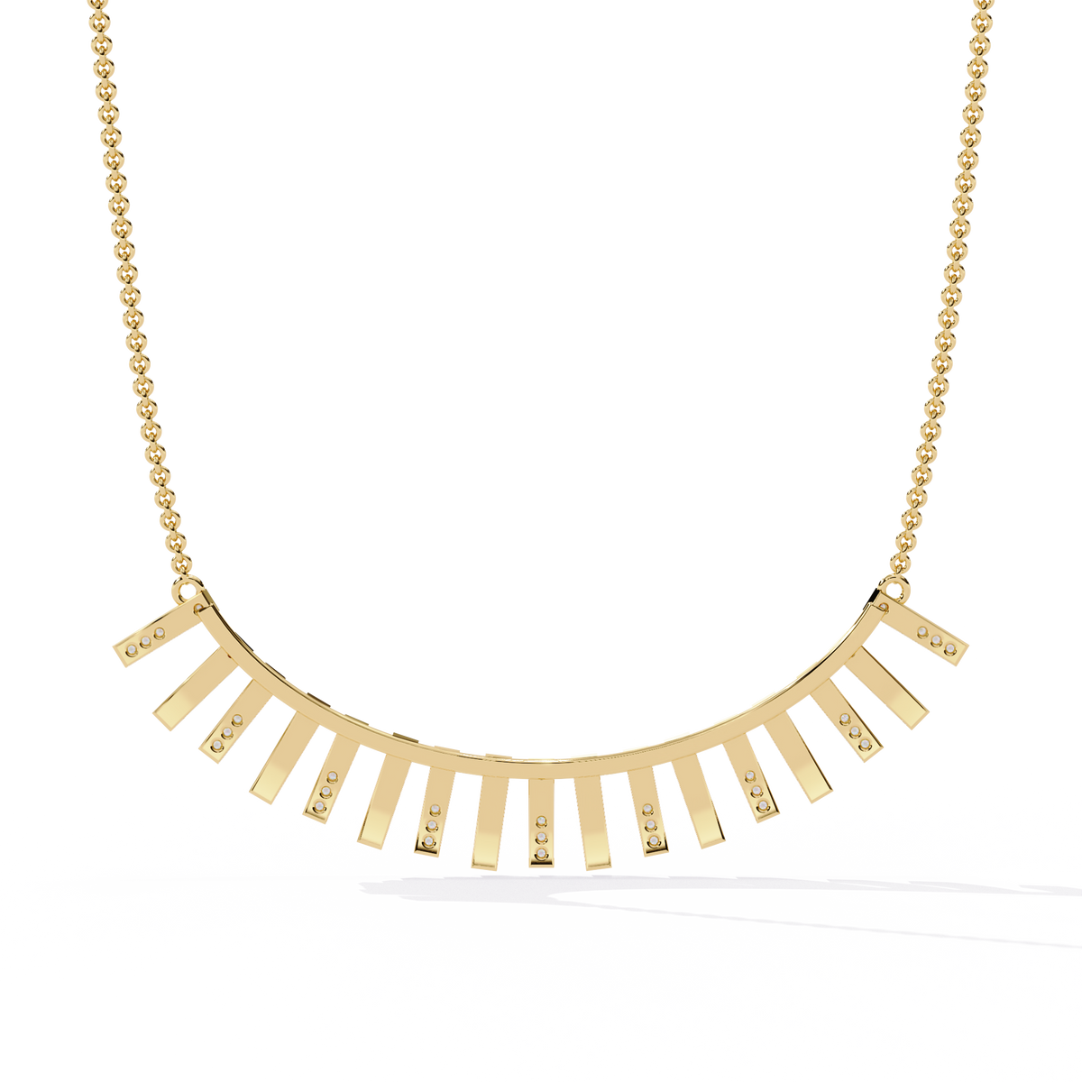 Geometric Lab Grown Diamond Fringe Statement Necklace - View 8