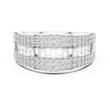 Round Cut Lab Grown Diamond Men's Double Pave Border Geometric Ring - View 3