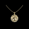 Inspirational Earth Motif Statement Charm Featuring Round Moissanite Diamond