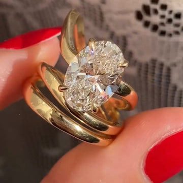 Oval Cut Moissanite Diamond Triple Wrap Solitaire Engagement Ring