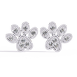 Charming Paw Shaped Earrings with Brilliant Round Moissanite Diamonds Detailing - View 3