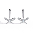Exquisite Moissanite Diamond Bow Earrings with Emerald Cut Centerpiece & Pavé Ribbon Detailing - View 2