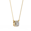 Square Rounded Silhouette Pendant with Round Lab Grown Diamond - View 7