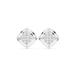 Geometric Cage Round Brilliant Cut Lab Diamond Stud Earrings With Openwork Frame - View 3
