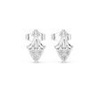 Vintage Scroll Triple Round Moissanite Diamond Cluster Ornate Crown Motif Stud Earrings - View 3
