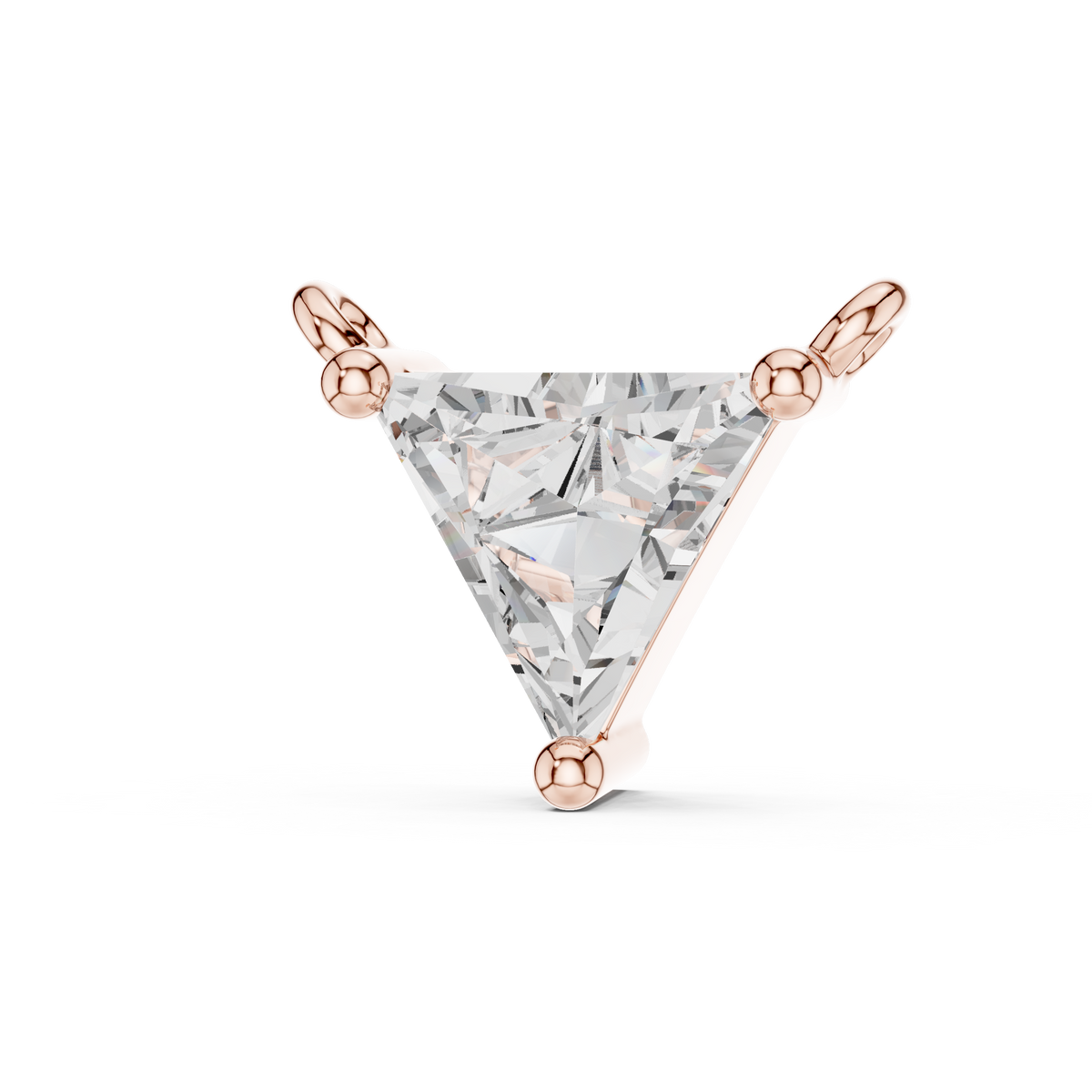 Trillion Cut Solitaire Pendant with Center Moissanite Diamond - View 2